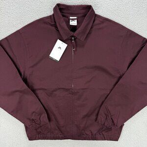 Nike SB Jacket Mens Medium M Burgundy Red Woven Twill Premium Loose Fit Collar